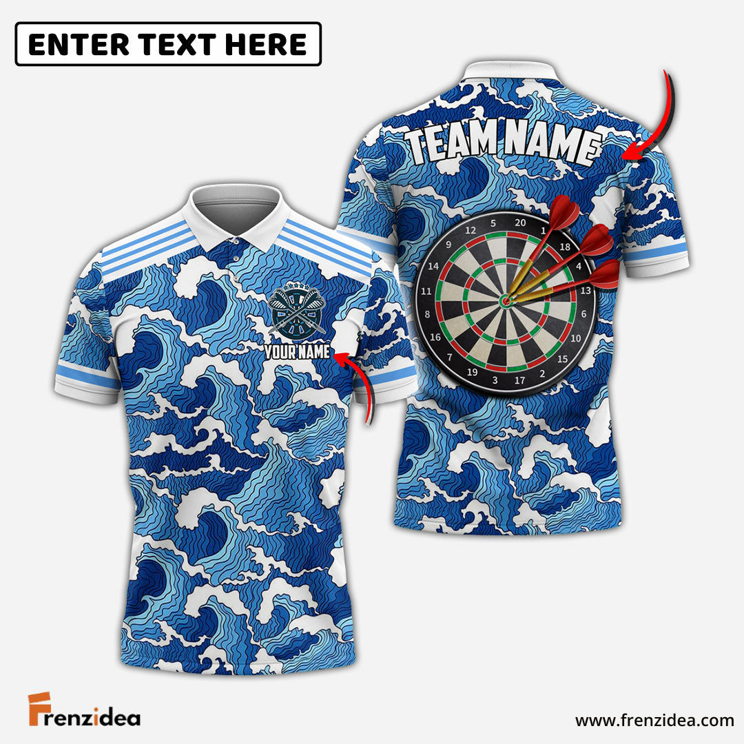 Frenzidea Darts Tsunami Personalized Name, Team Name 3D Shirt (4 Colors)