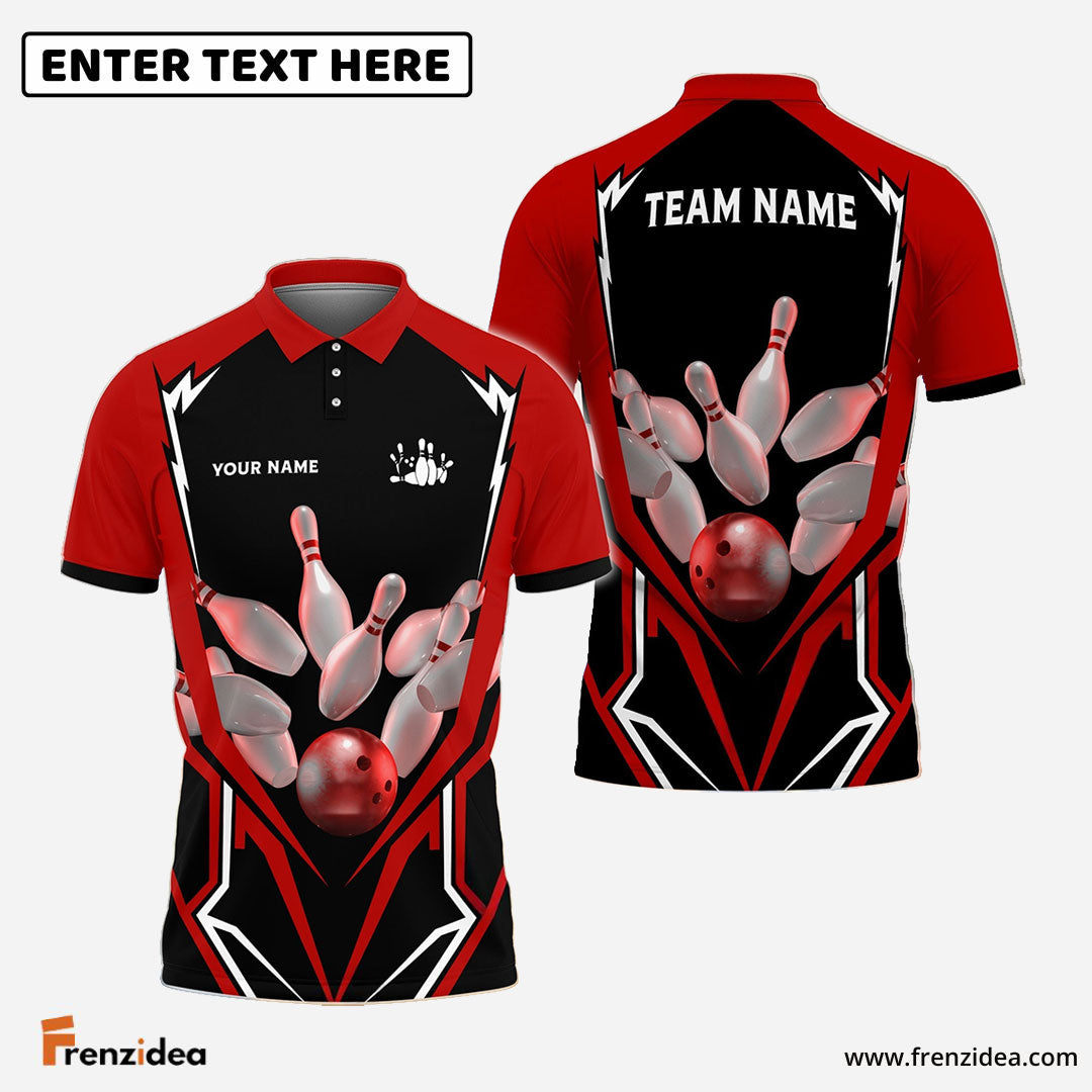 Frenzideas Bowling And Pins Mech Warrior Customized Name, Team Name 3D Shirt (5 Colors)