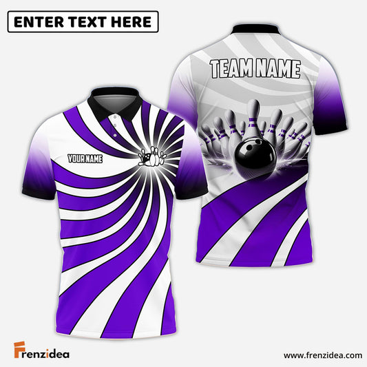 Frenzidea Bowling Ball And Pins Vortex Customized Name 3D Shirt (4 Colors)