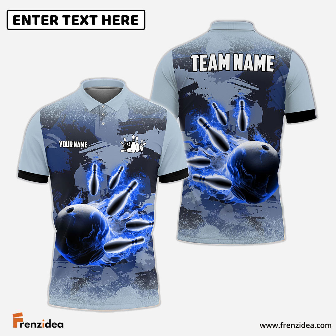 Frenzideas Bowling And Pins Cool Color Customized Name 3D Shirt