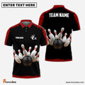 Frenzidea Bowling And Pins Classic Pattern Customized Name 3D Shirt (4 Colors)