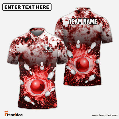 Frenzideas Bowling And Pins Tie-Dye Pattern Customized Name, Team Name 3D Shirt (4 Colors)