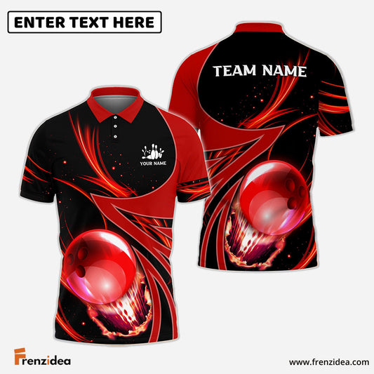 Frenzideas Bowling And Pins Galaxy Pattern Customized Name, Team Name 3D Shirt (4 Colors)