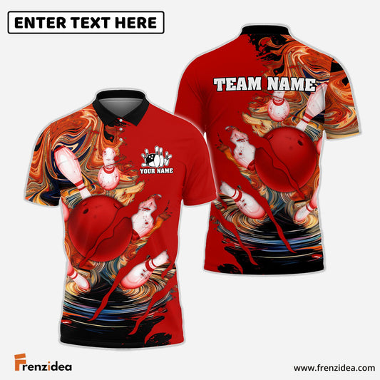 Frenzidea Bowling And Pins Scratch Paint Customized Name 3D Shirt