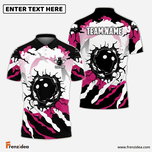 Frenzidea Bowling Ball Broken Multicolor Customized Name 3D Shirt