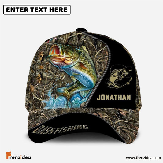Frenzidea Personalized Bass Fishing Grass Cap