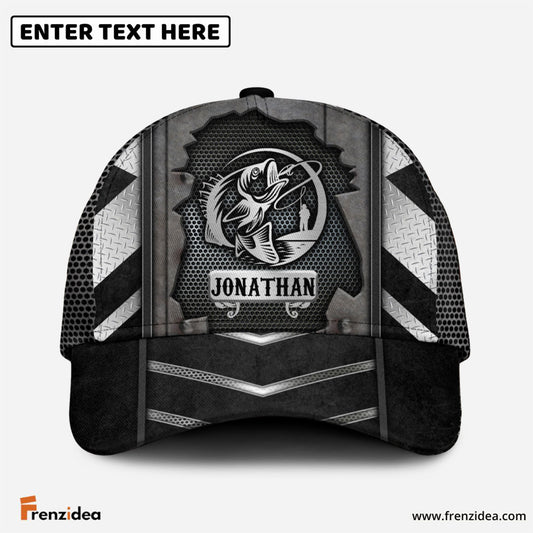 Frenzidea Personalized Black & Grey Fishing Cap