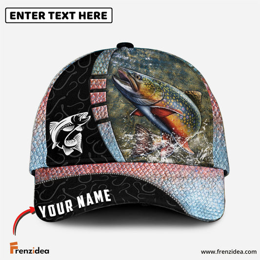Frenzidea Personalized Trout Fishing Hook Camo Classic Cap