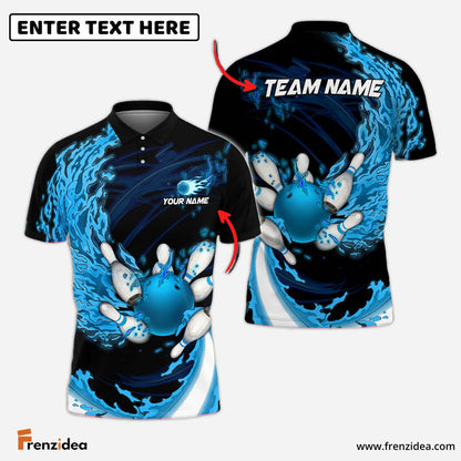 Frenzidea Bowling And Pins Breath Of Fire 2.0 Customized Name 3D Shirt ( 3 Colors)