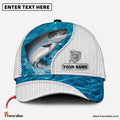 Frenzidea Custom Name Salmon Fishing Blue Water Cap