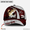 Frenzidea Custom Name Walleye Fishing Red Cap