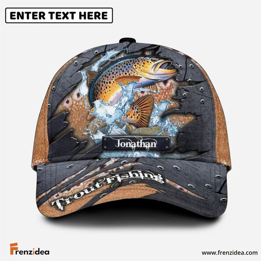 Frenzidea Personalized Trout Fishing O&G Cap