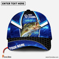 Frenzidea Personalized Bass Fishing Blue Galaxy Cap