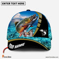 Frenzidea Personalized Cool Trout Fishing Blue Cap