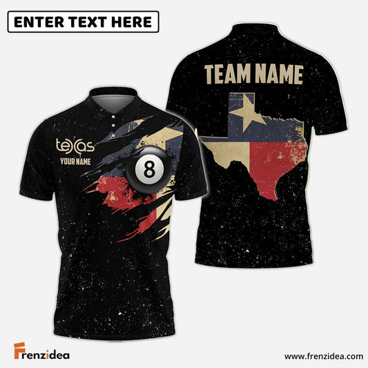 Frenzidea Billiards Texas Personalized Shirt