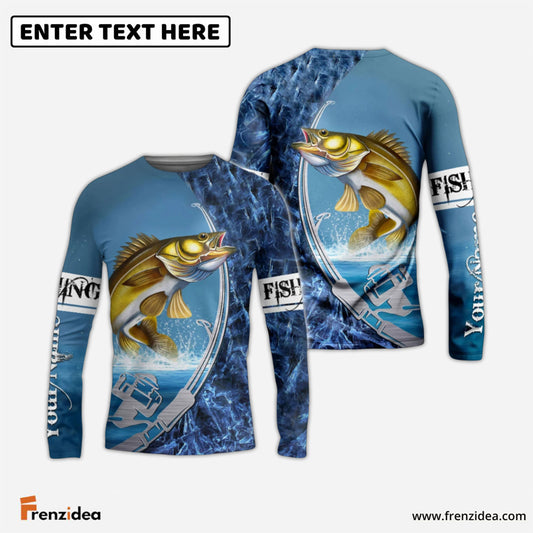 Frenzidea Fishing Walleye Ice Custom Name 3D Shirt
