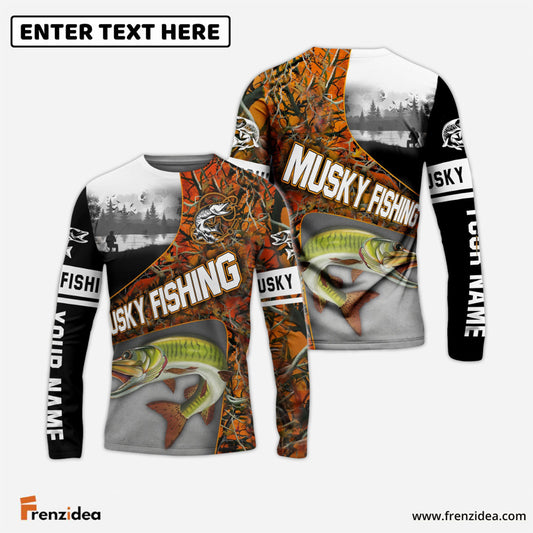 Frenzidea Musky ( Muskie) Fishing Custom Name 3D Shirt
