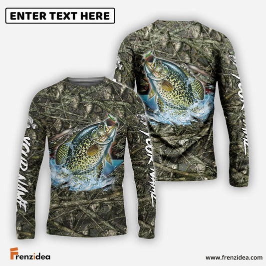 Frenzidea Crappie Fishing Camouflage Custom Name Shirts