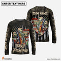 Frenzidea Trout Fishing American Flag Camo Cross Gear Custom Name & Team Name 3D Shirts