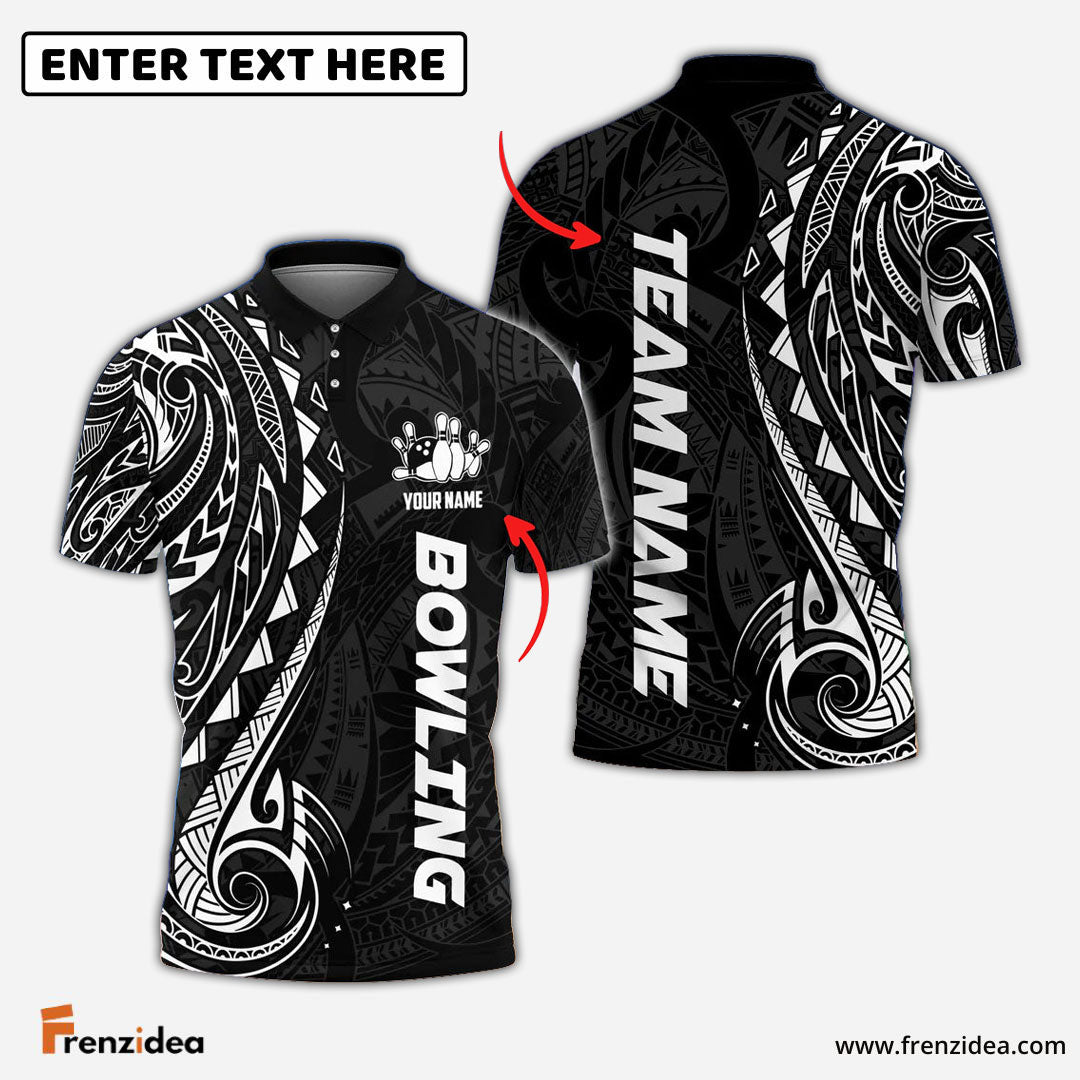 Frenzidea Bowling And Pins Maori Customized Name 3D Shirt (4 Colors)