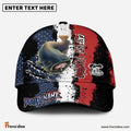 Frenzidea Catfish Fishing Paint Scratch American Flag Personalized Cap