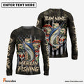 Frenzidea Marlin Fishing American Flag Camo Cross Gear Custom Name & Team Name 3D Shirts