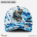 Frenzidea Catfish Fishing Blue White American Flag Personalized Cap
