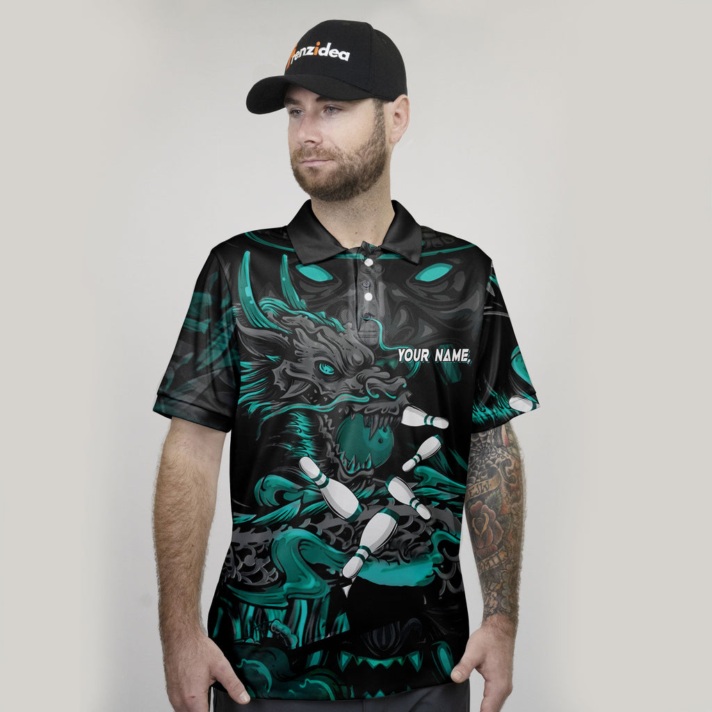 Frenzidea Bowling And Pins Dragon & Samurai Customized Name 3D Shirt ( 4 Colors )