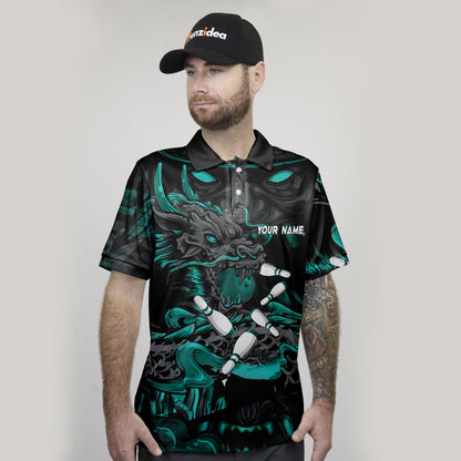 Frenzidea Bowling And Pins Dragon & Samurai Customized Name 3D Shirt ( 4 Colors )