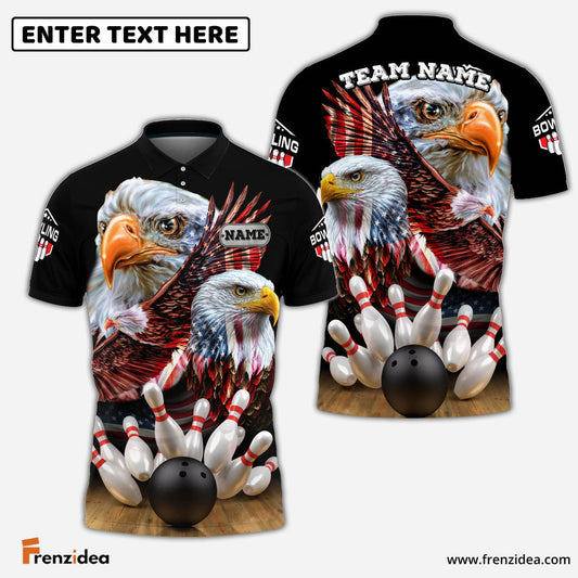 Frenzidea Bowling And Pins American Eagles Pride Customized Name And Team Name 3D Shirt