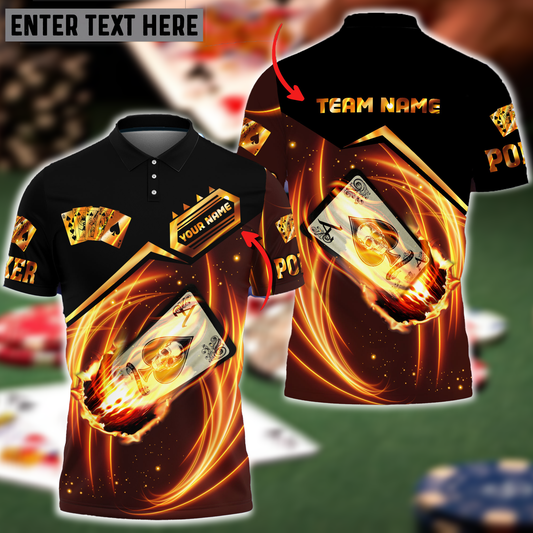 Frenzidea Ace Card Poker Fire Personalized Name, Team Name Unisex Shirt