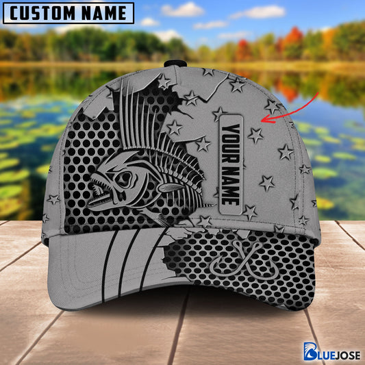 Frenzidea Custom Name Fishbone Grey 3D Cap