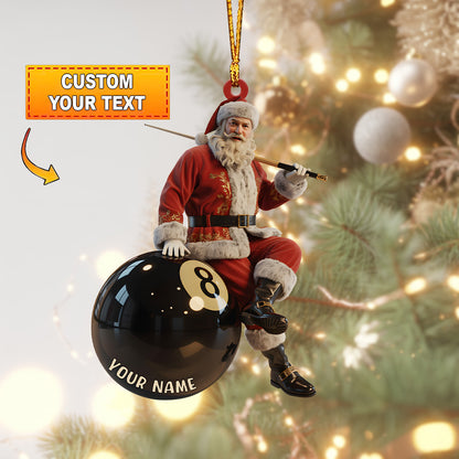 Frenzidea Pool Player Santa Ornament
