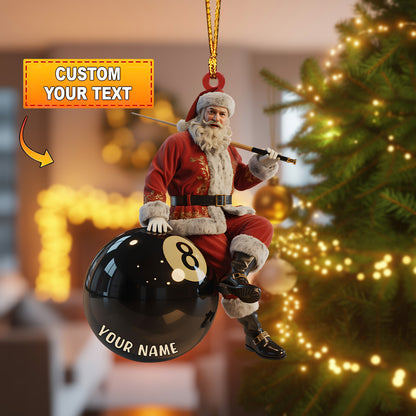 Frenzidea Pool Player Santa Ornament