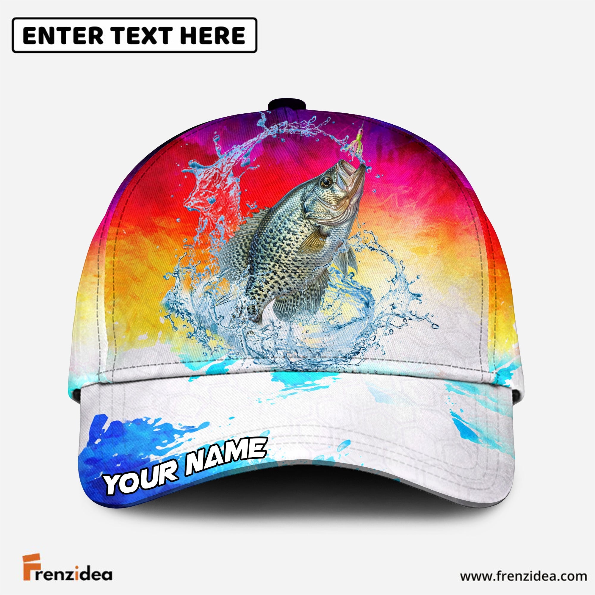 (12 Breeds) Frenzidea Vibrant Sunset Fishing Customized Name 3D Cap