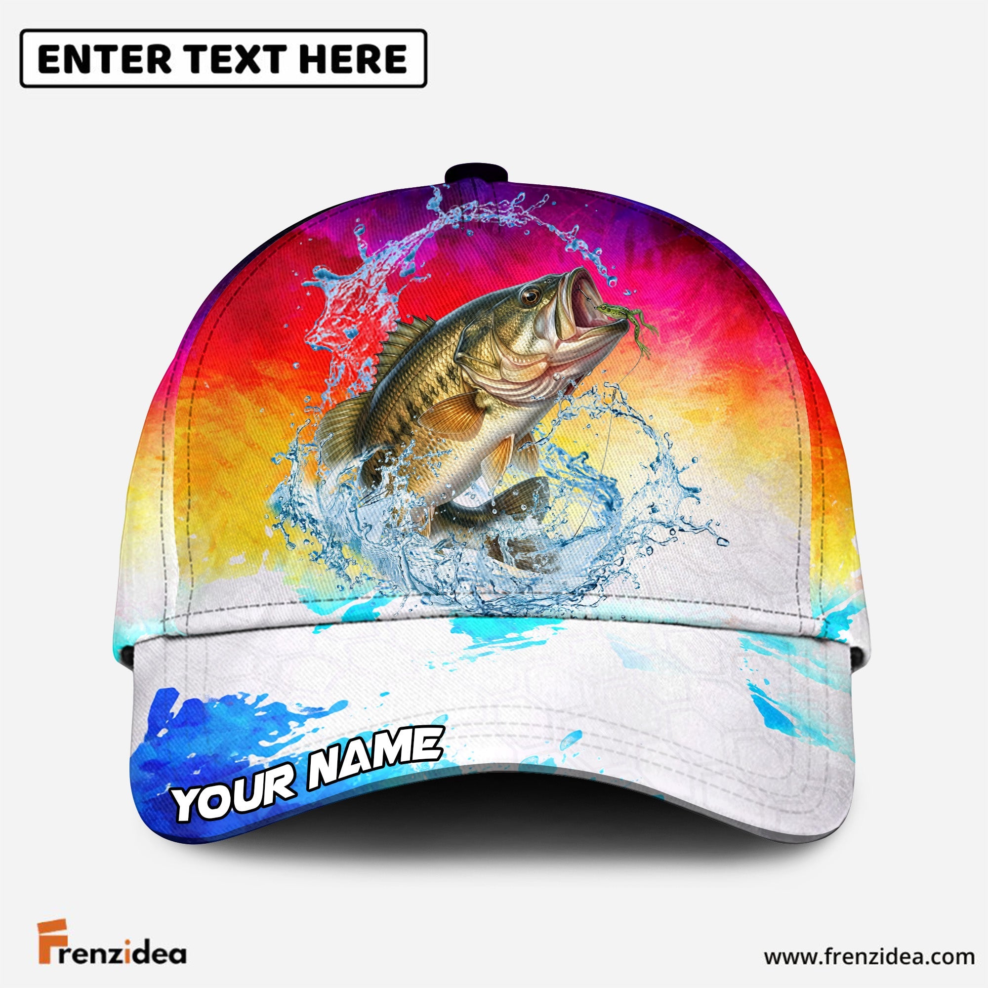 (12 Breeds) Frenzidea Vibrant Sunset Fishing Customized Name 3D Cap