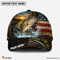 (12 Breeds) Frenzidea Patriotic USA Flag Fishing Customized Name 3D Cap