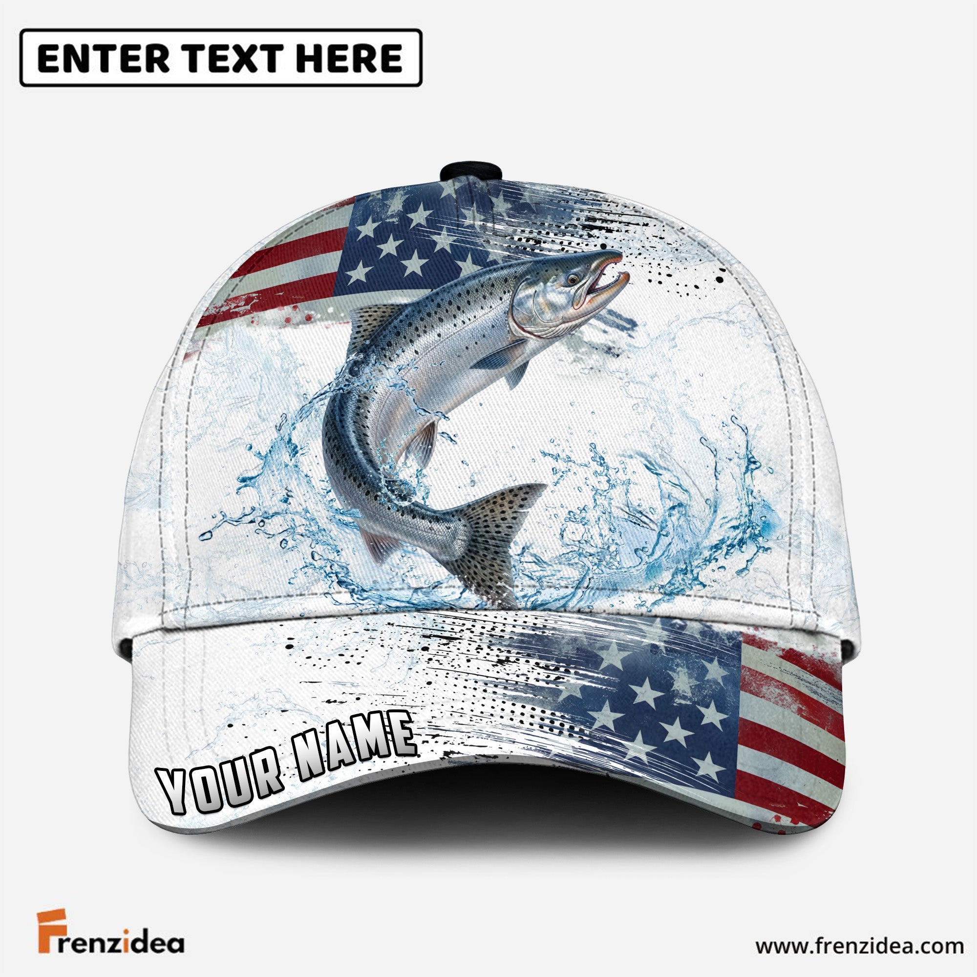 (12 Breeds) Frenzidea Patriot Fishing Hunter Customized Name 3D Cap