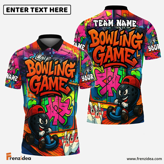 Frenzidea Bowling Street Lane Legends Pattern Customized Name 3D Shirt (4 Colors)