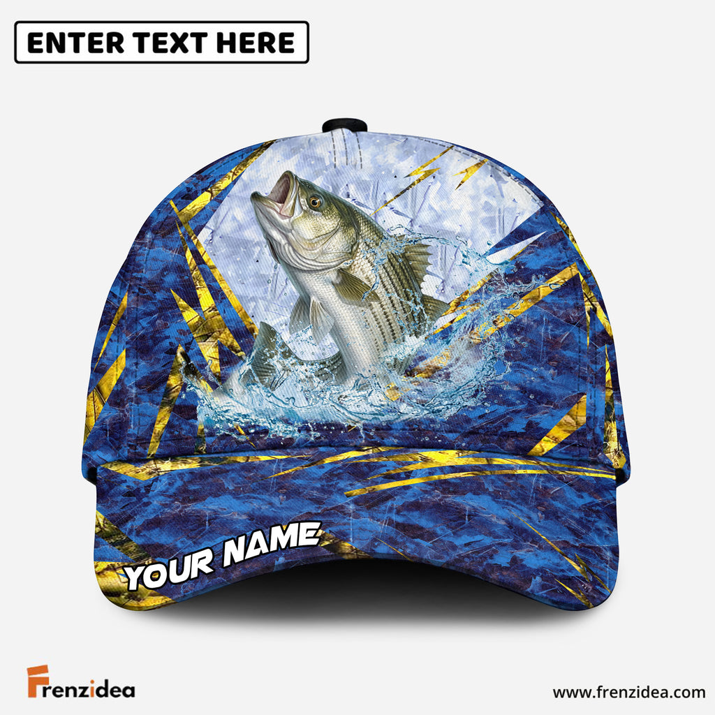 (12 Breeds) Frenzidea Frosty Blue Marble Fishing Customized Name 3D Cap
