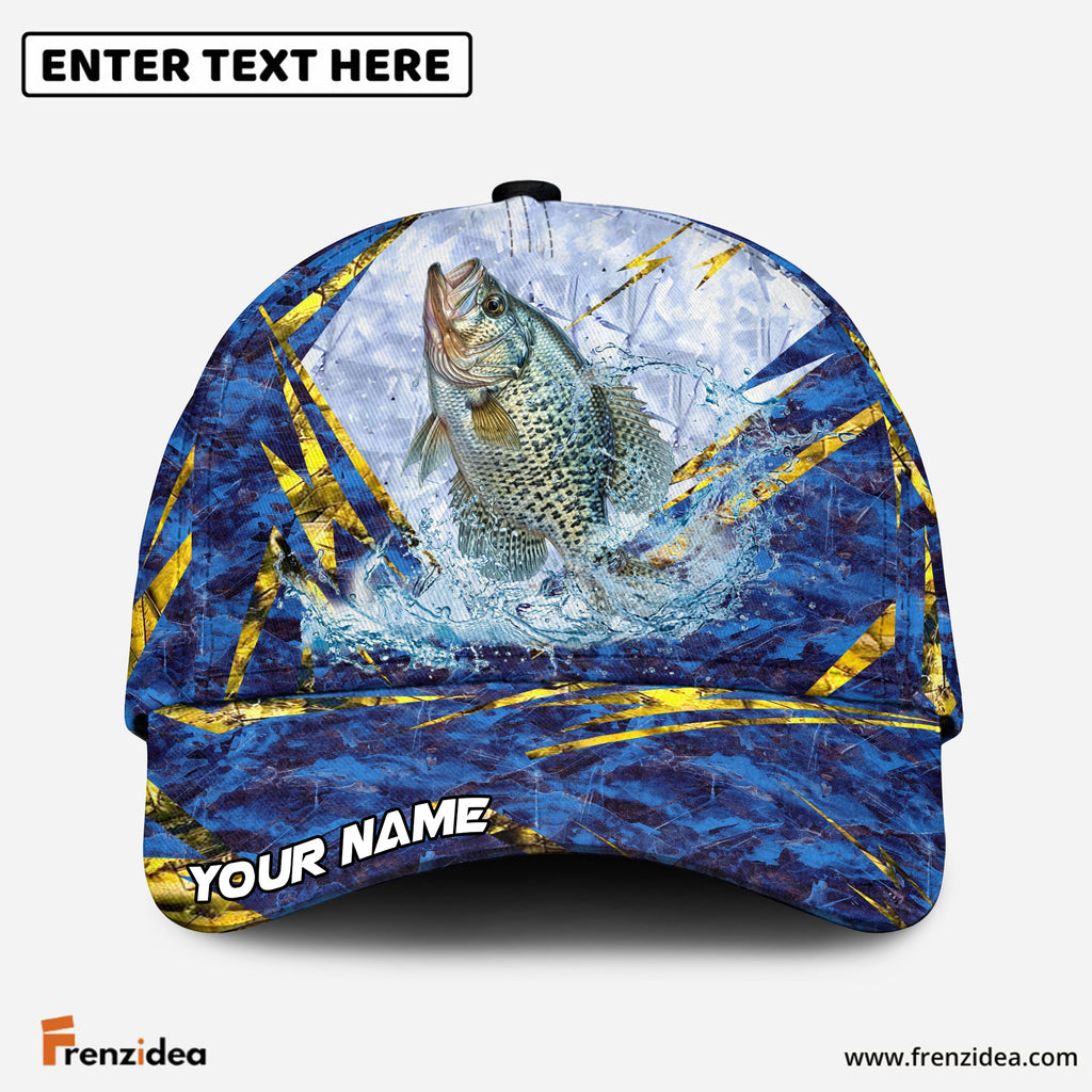(12 Breeds) Frenzidea Frosty Blue Marble Fishing Customized Name 3D Cap