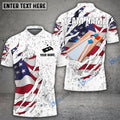 Frenzidea Cornhole American Flag White Personalized Name, Team Name Shirt
