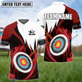 Frenzidea Archery Red & White Personalized Name, Team Name Unisex Shirt (4 Colors)