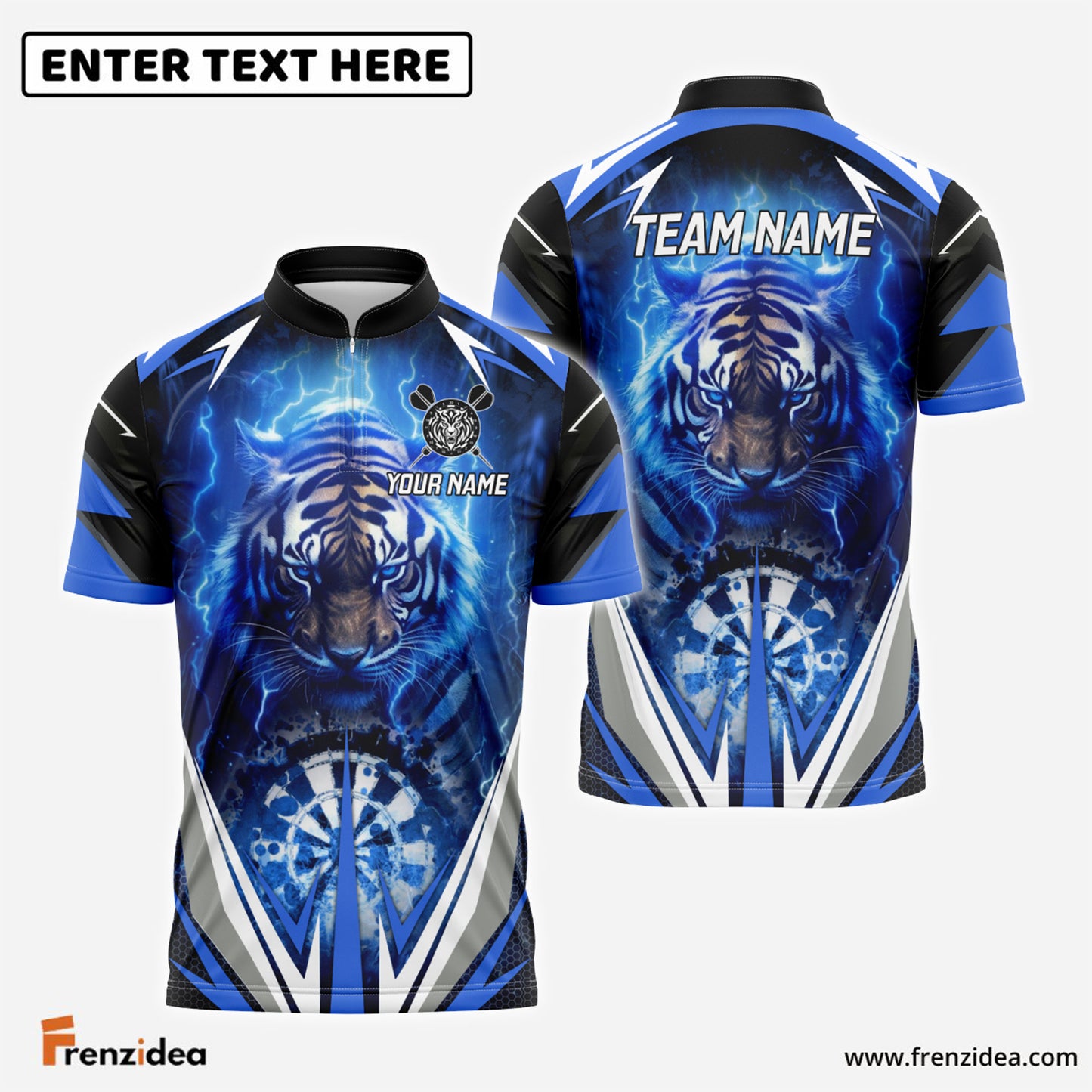 Frenzidea Darts Thunder Tiger Personalized Name, Team Name 3D Shirt