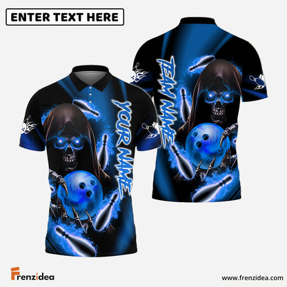 Frenzidea Bowling And Pins Reaper Master Customized Name 3D Shirt (4 Colors)