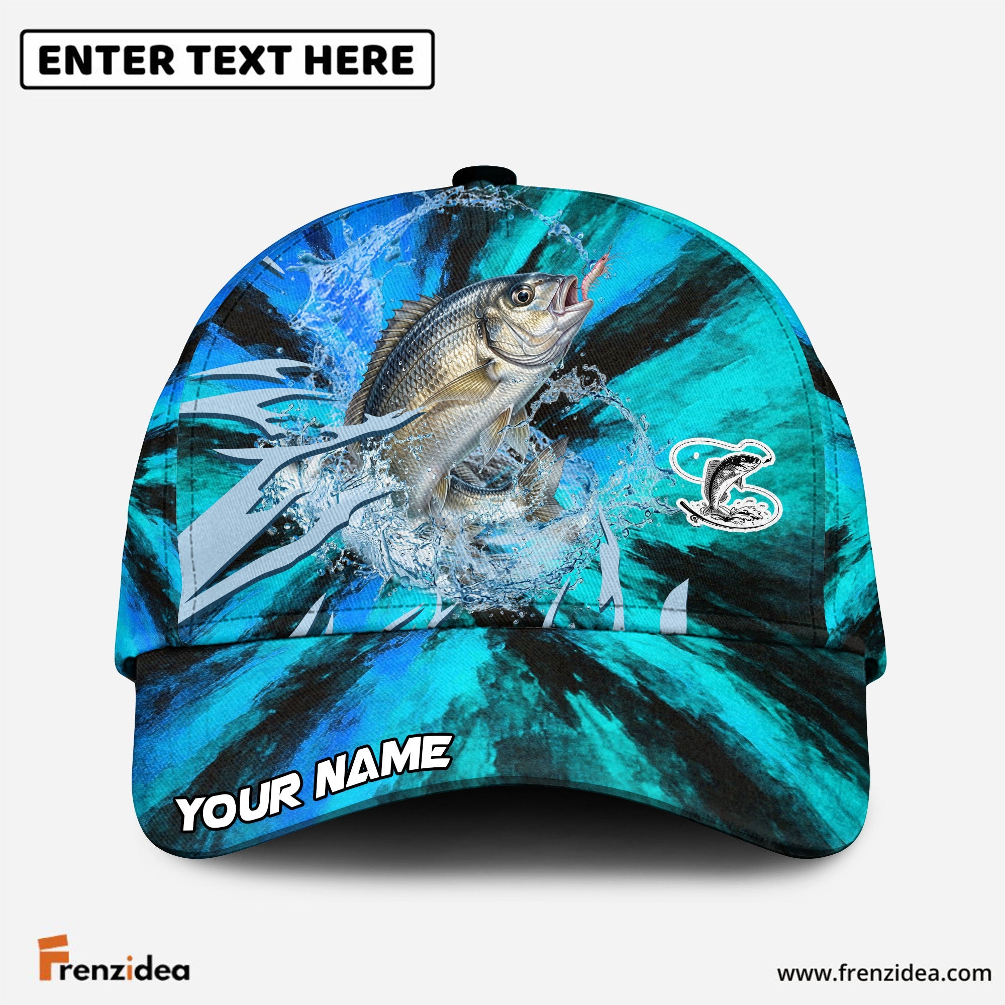 (12 Breeds) Frenzidea Sharp Strike Fishing Customized Name 3D Cap