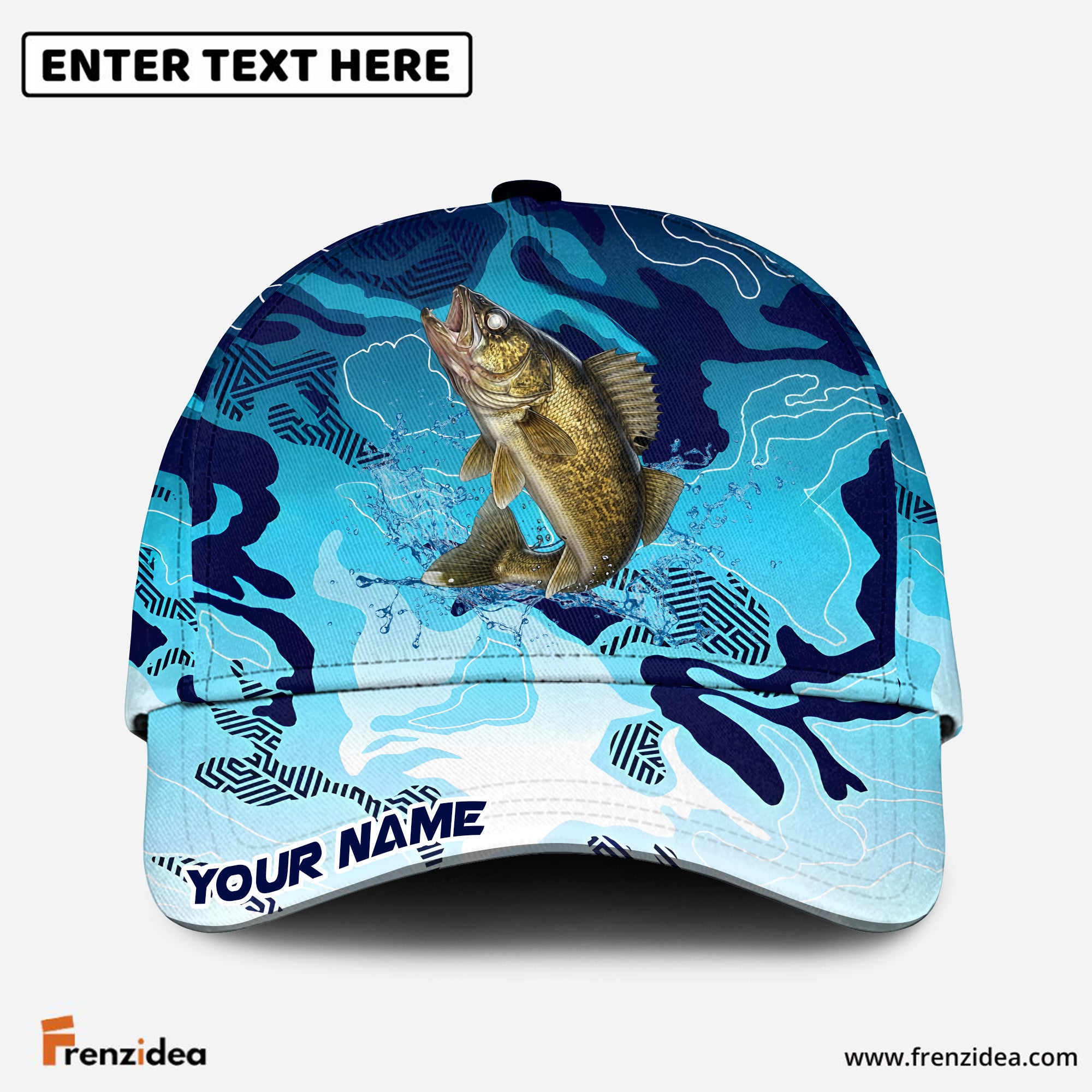 (12 Breeds) Frenzidea Fishing Deep Blue Predator Customized Name 3D Cap