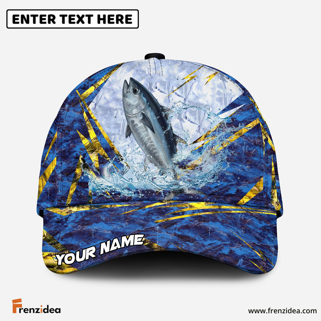 (12 Breeds) Frenzidea Frosty Blue Marble Fishing Customized Name 3D Cap