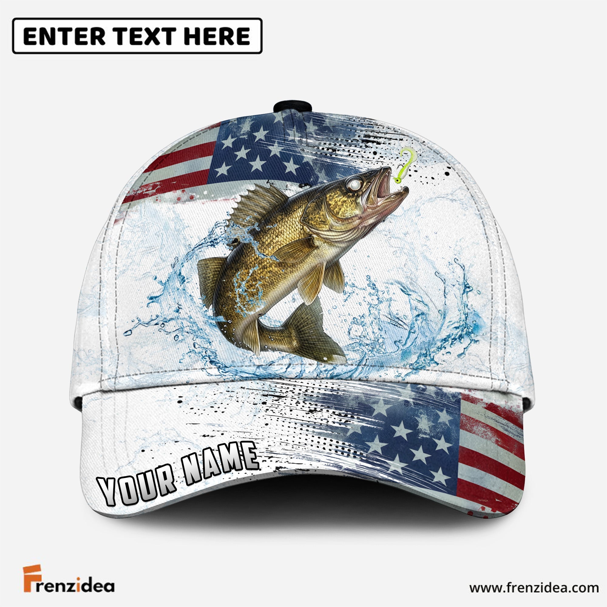 (12 Breeds) Frenzidea Patriot Fishing Hunter Customized Name 3D Cap