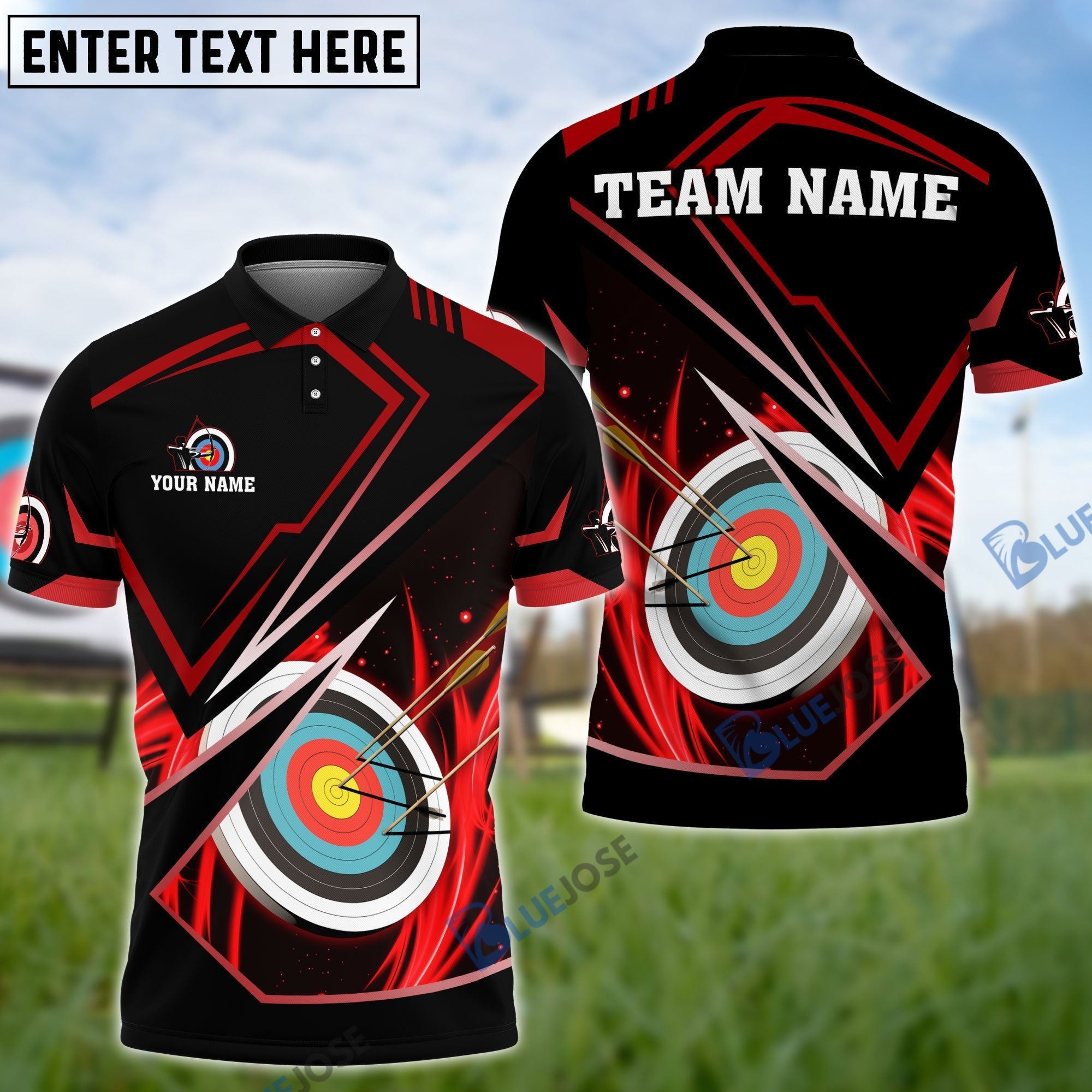 Frenzidea Archery Premium Multicolor Customized Name 3D Shirt (4 Colors)
